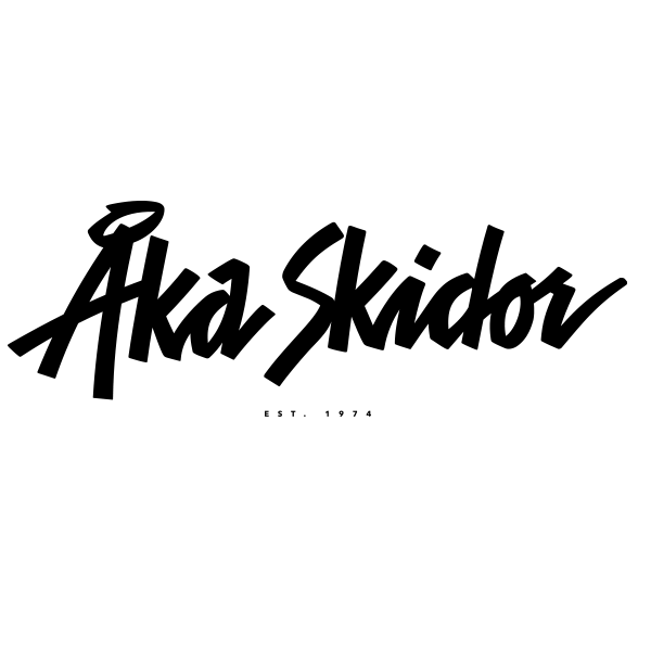 Svart logotyp Åka skidor